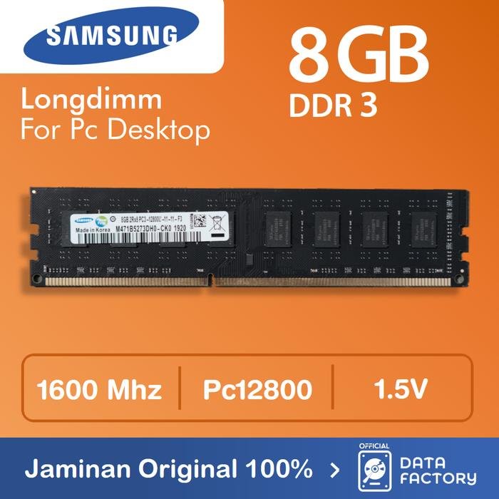 [IC8662] Ram 8GB DDR-3 Ram Samsung 10600 DT