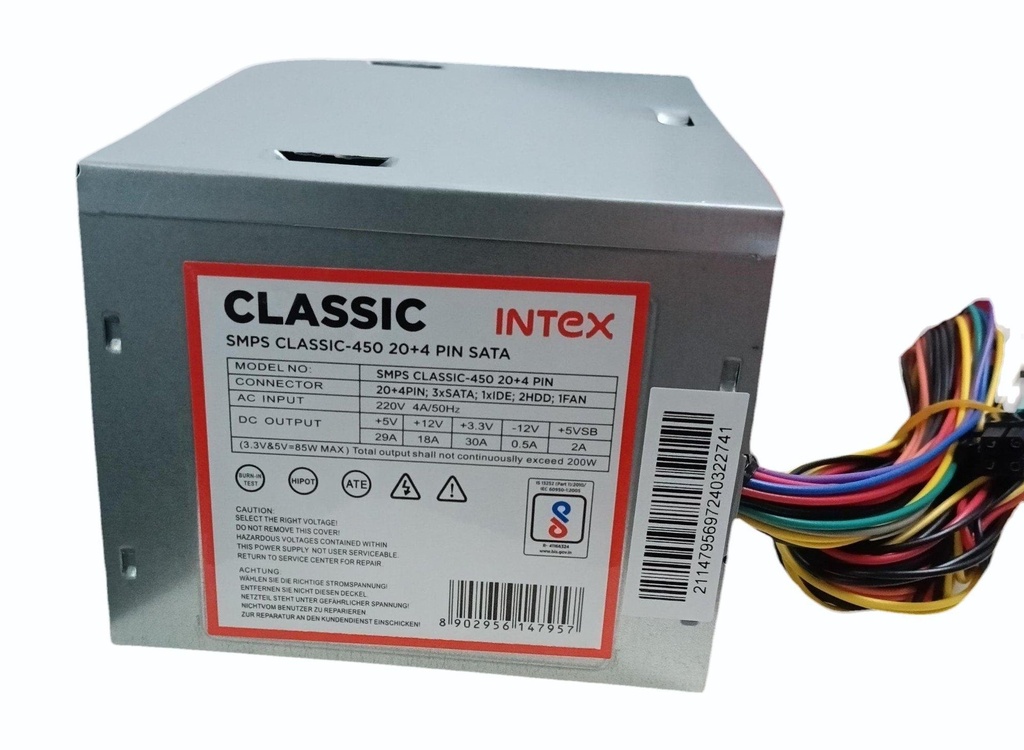 [IC9033] Smps Intex Classic  450W  20+4 Pin Sata
