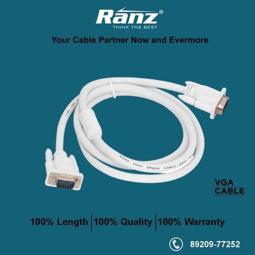 [IC8930] VGA Cable Ranz 5 Mtr (White)