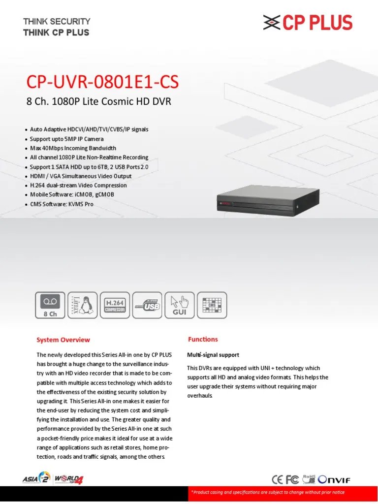 [5487] 16CH DVR Cp Plus 16 port CP-UVR-1601f1-HC