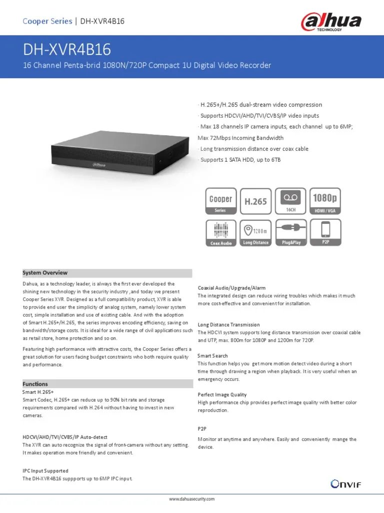[5575] 16CH DVR Dhaua 16Ch. DH-XVR4B16