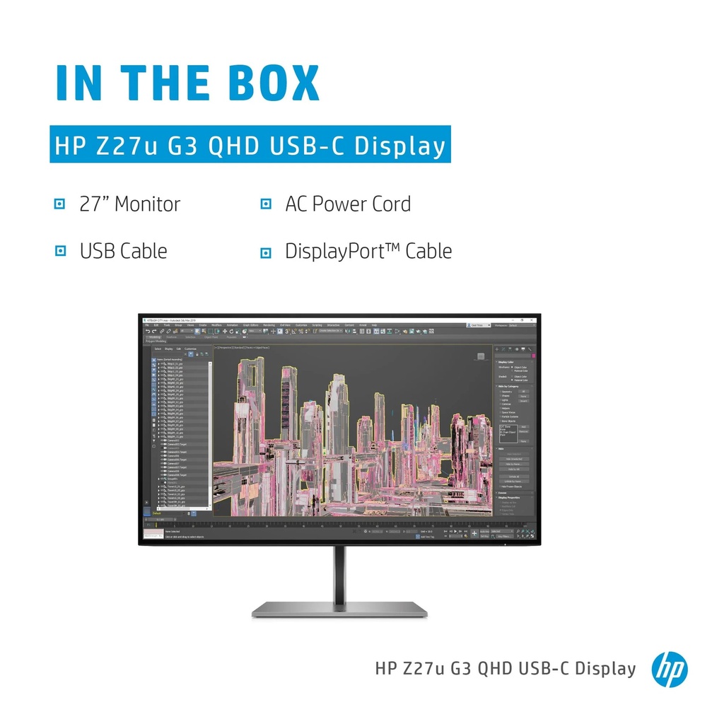 [IC8052] 27'' Monitor HP Z27U G3 27 QHD IPS  USB-C-DP