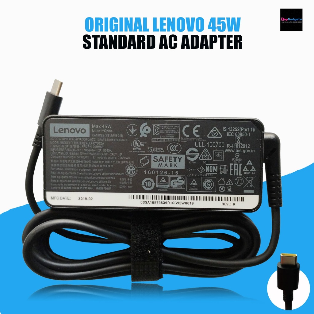 [827] Adapter Lenovo 45w Usb