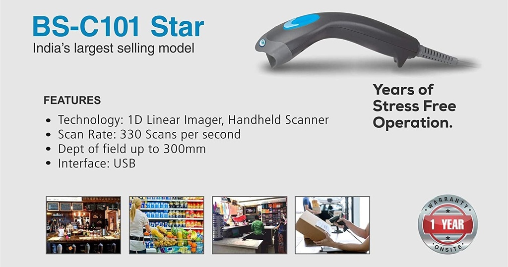 [1406] Barcoad Scanner Tvs-E BS-C101 STAR