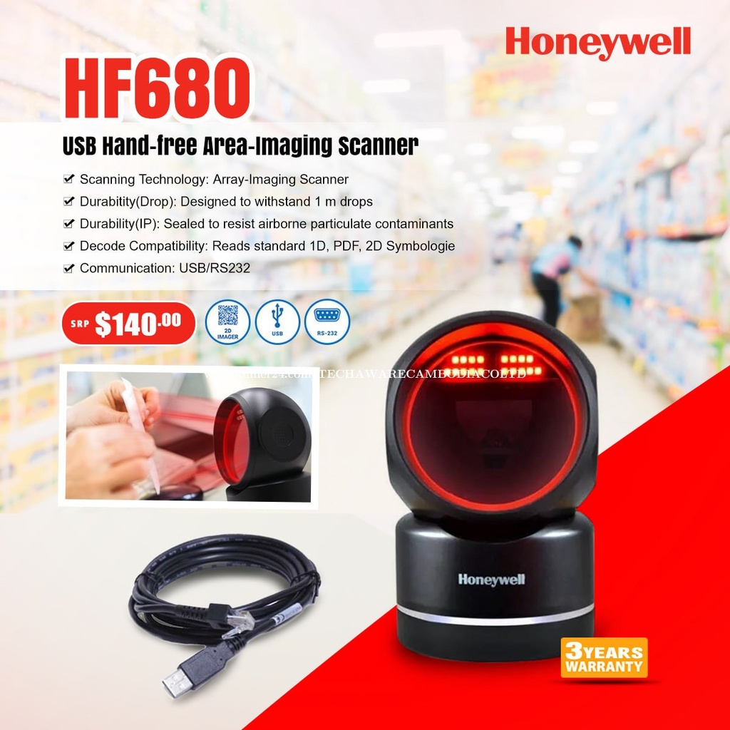 [IC6880] Barcode Scanner Honeywell HF680-R1-USB
