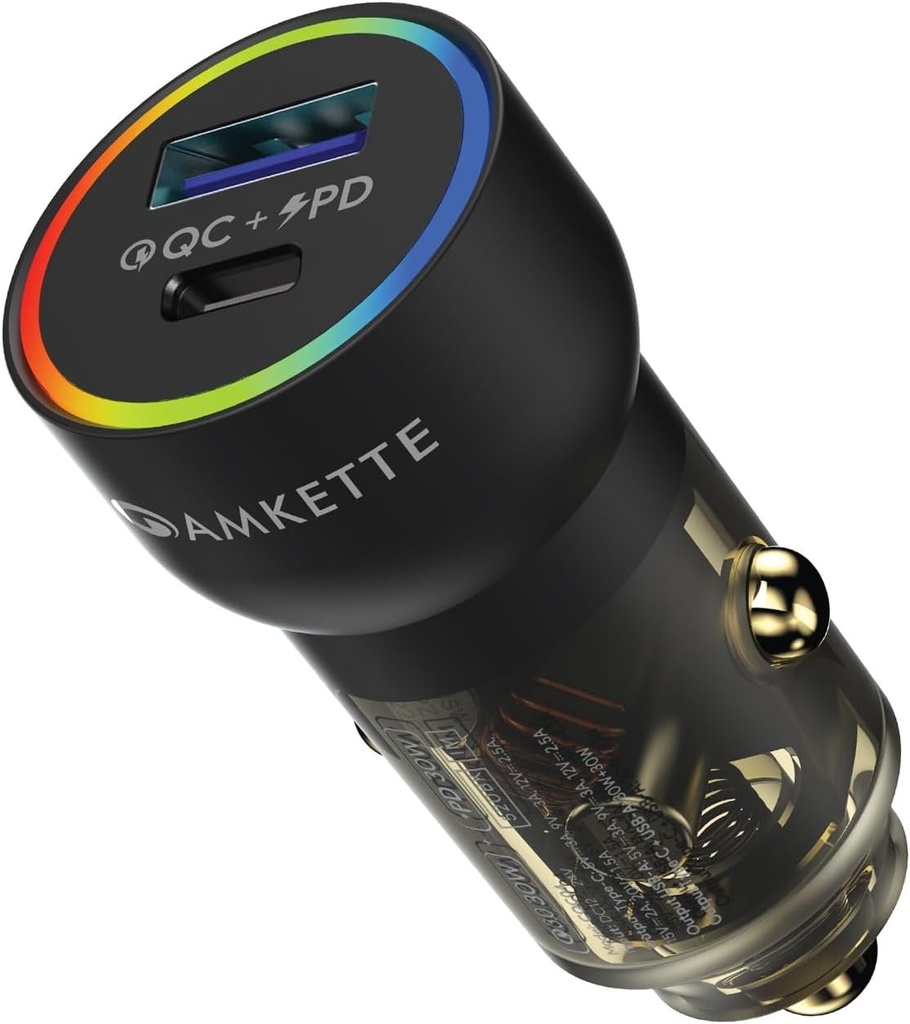 [IC9072] Car Charger Amkette 75W Usb C+A UFC
