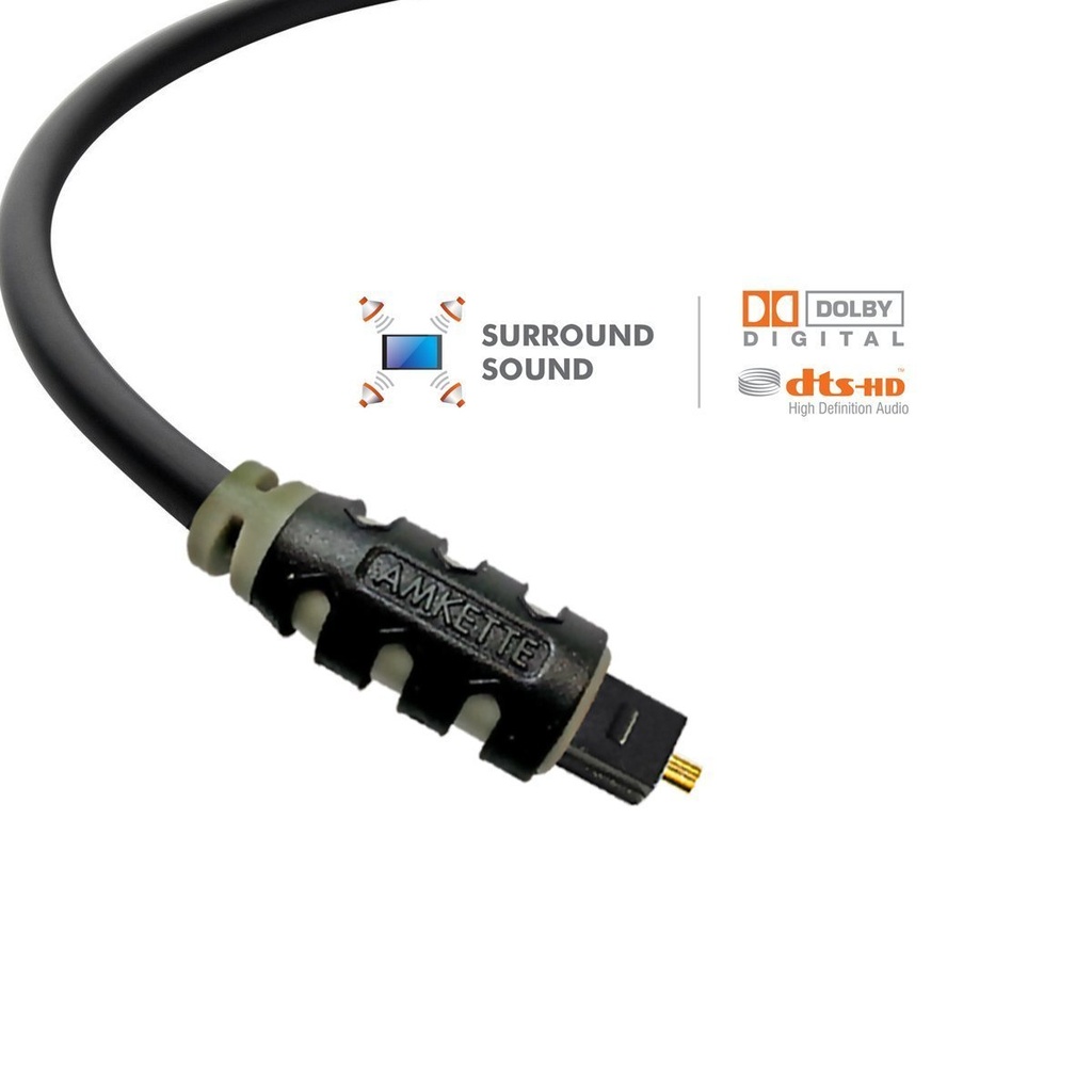 [6458] Digital Optical Audio Amkette Cable Blk 1.8Mtr