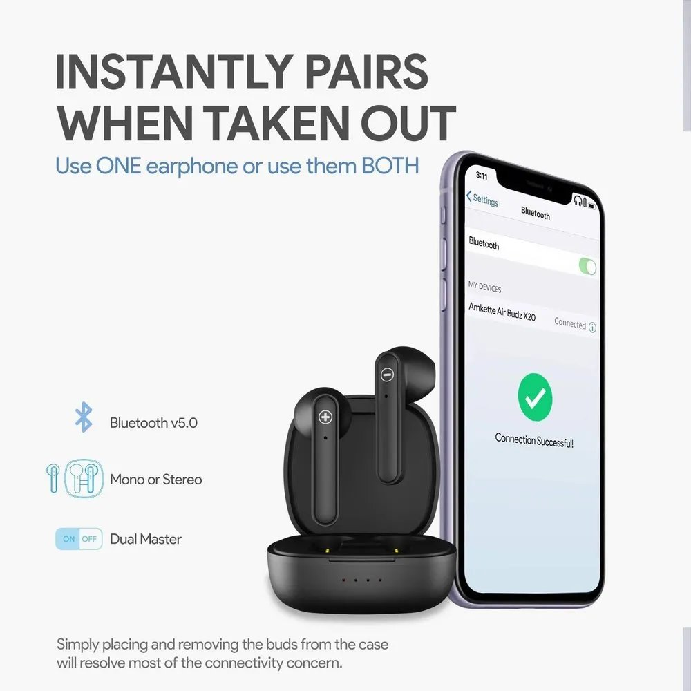 [6445] Earphone Amkette Air Budz X50 BT